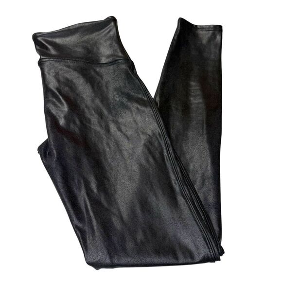 NWOT Spanx Leggings M Faux Leather Shaping Slimming Pants Liquid Look Pull On - Picture 5 of 8